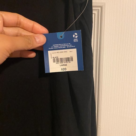 NWT ARIZONA JEANS CO. BLACK TUNIC SHIRT WOMEN SIZE L - Picture 2 of 3